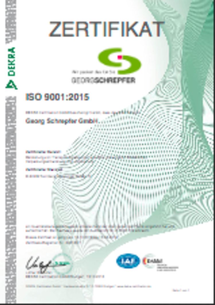 Zertifikat ISO 9001:2015