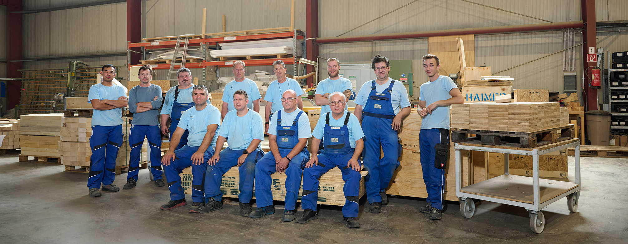 Das Team der Abteilung Verpacken bei Georg Schrepfer